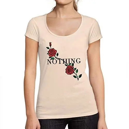 Ultrabasic - Femme Graphique Nothing Imprimé Des Roses Noir Des Lettres Tee Rose Crémeux 1