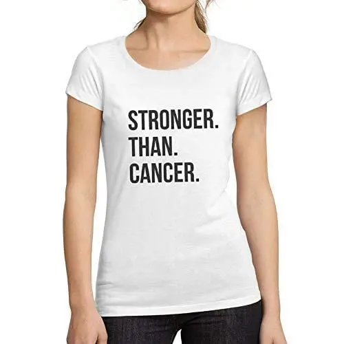 Ultrabasic - Femme Graphique Stronger Than Cancer T-Shirt Cadeau Idées Tee Blanco 1