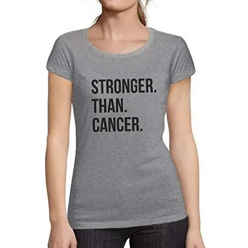 Ultrabasic - Femme Graphique Stronger Than Cancer T-Shirt Cadeau Idées Tee Gris Chiné 1