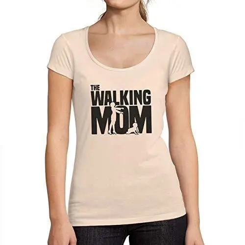 Ultrabasic - Femme Graphique Walking Mom T-Shirt Action De Grâces Xmas Cadeau Idées Tee Rose Crémeux 1