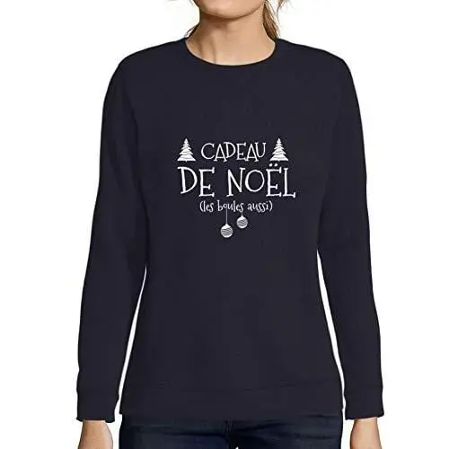 Ultrabasic - Femme Imprimé Graphique Sweat-Shirt Cadeau De Noël Idées Cadeaux French Marine 1