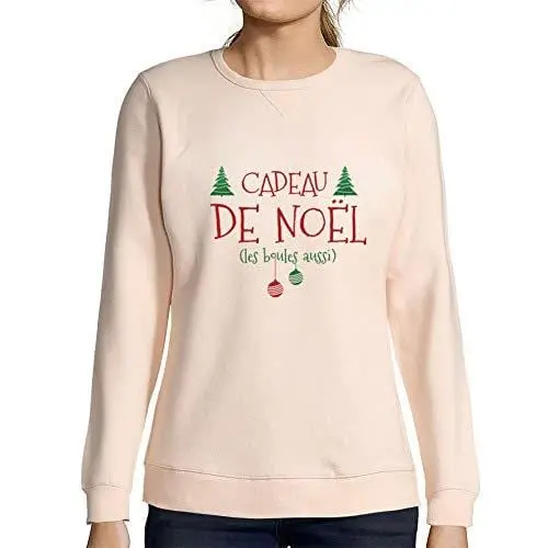 Ultrabasic - Femme Imprimé Graphique Sweat-Shirt Cadeau De Noël Idées Cadeaux Rose Crémeux 1
