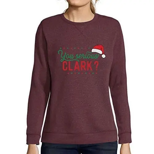 Ultrabasic - Femme Imprimé Graphique Sweat-Shirt Serious Clark Cool Cadeau Le Réveillon De Noël Bordeaux 1