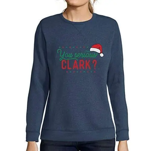 Ultrabasic - Femme Imprimé Graphique Sweat-Shirt Serious Clark Cool Cadeau Le Réveillon De Noël Denim 1