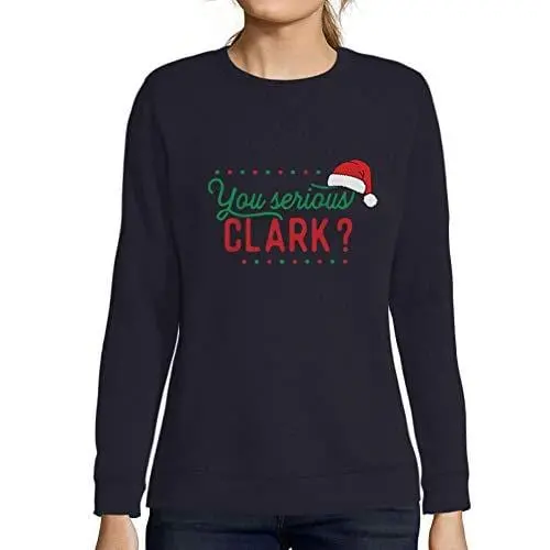 Ultrabasic - Femme Imprimé Graphique Sweat-Shirt Serious Clark Cool Cadeau Le Réveillon De Noël French Marine 1