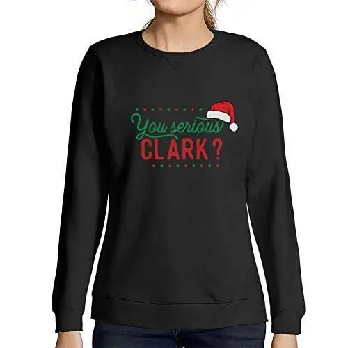Ultrabasic - Femme Imprimé Graphique Sweat-Shirt Serious Clark Cool Cadeau Le Réveillon De Noël Noir Profond 1