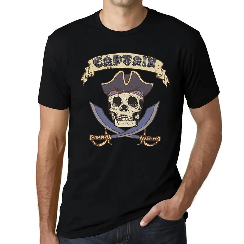Ultrabasic Graphic Men's T-Shirt - Captain Pirate 2 Sword - Skull Shirt For Men 1