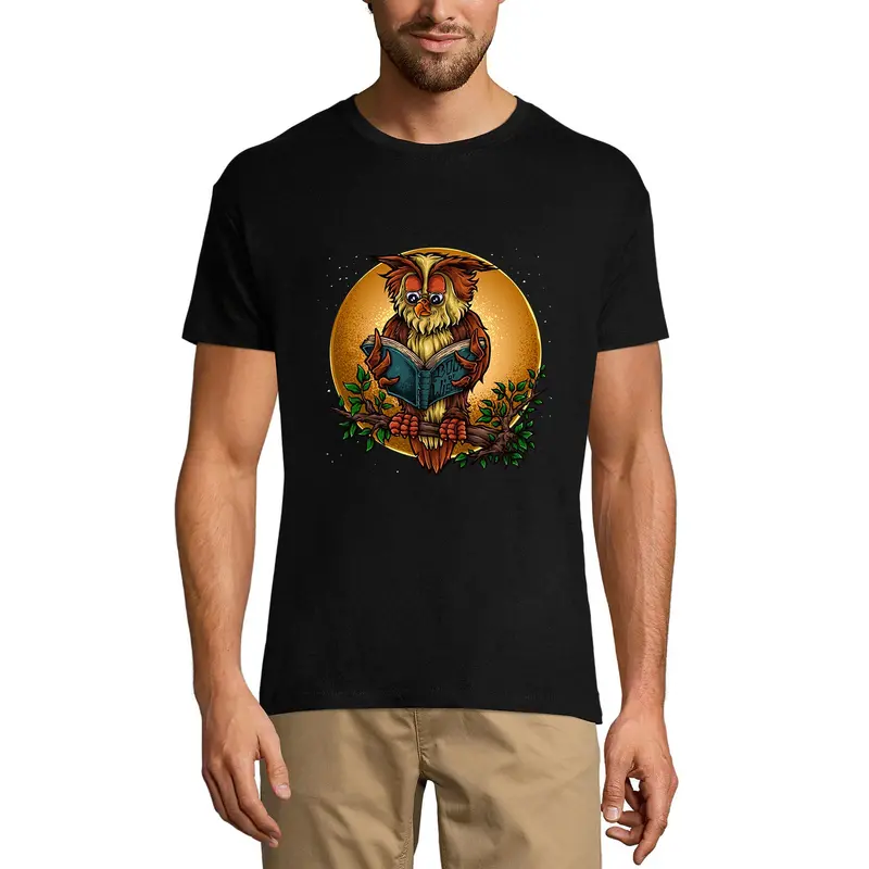 Ultrabasic Graphic Men's T-Shirt Cute Owl's Reading Book - Vintage Shirt 1