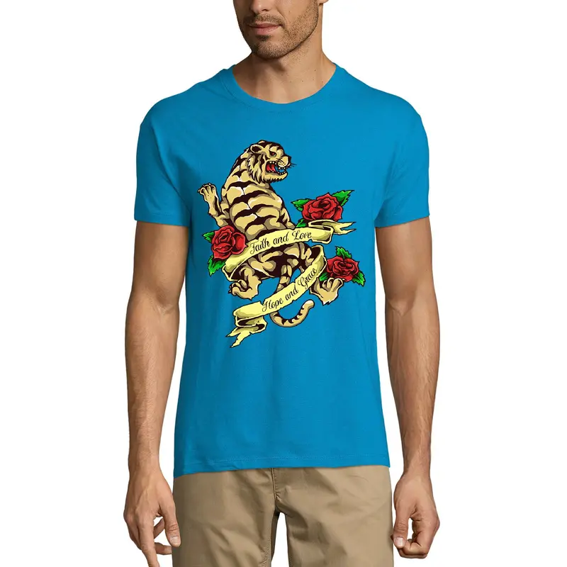 Ultrabasic Graphic Men's T-Shirt Faith And Love - Hope And Grace - Tiger Shirt 1