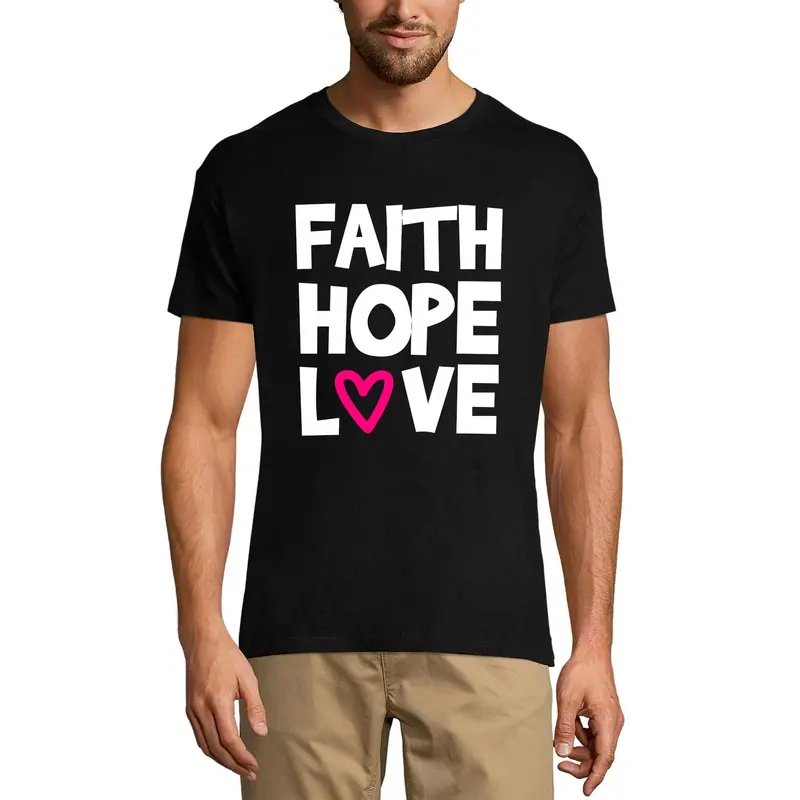 Ultrabasic Graphic Men's T-Shirt Faith Hope Love - Inspirational Saying 1