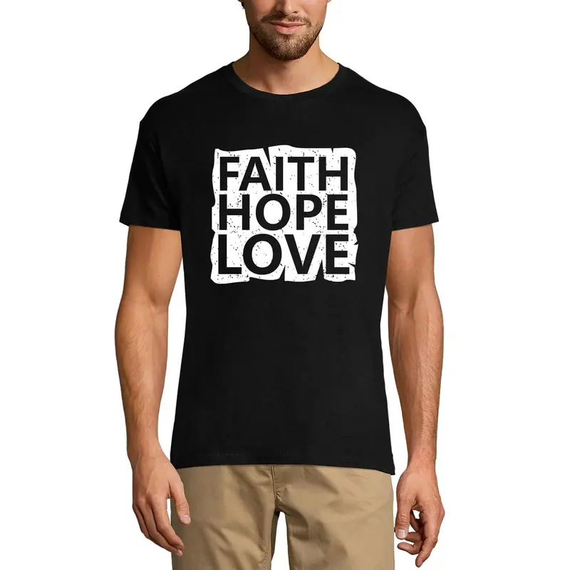 Ultrabasic Graphic Men's T-Shirt Faith Hope Love - Religious Vintage Shirt 1
