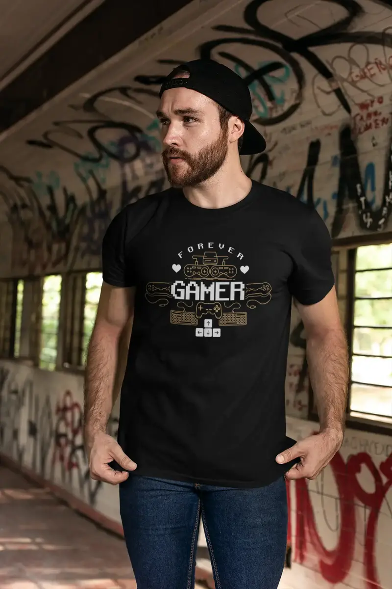 Ultrabasic Graphic Men's T-Shirt Forever Gamer - Gaming Shirt - Gamer Life 1