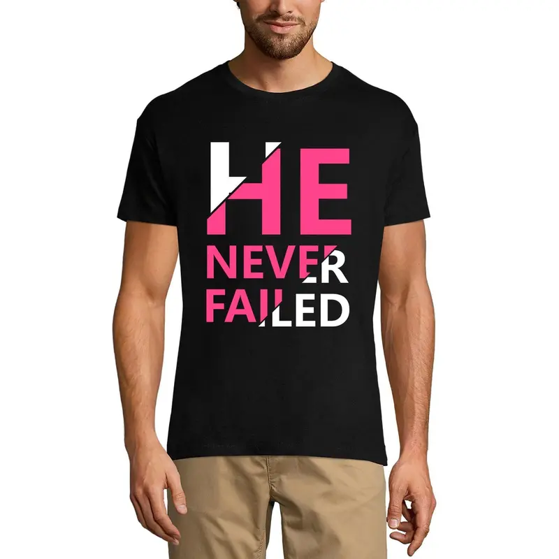 Ultrabasic Graphic Men's T-Shirt He Never Failed - Motivational Quote 1
