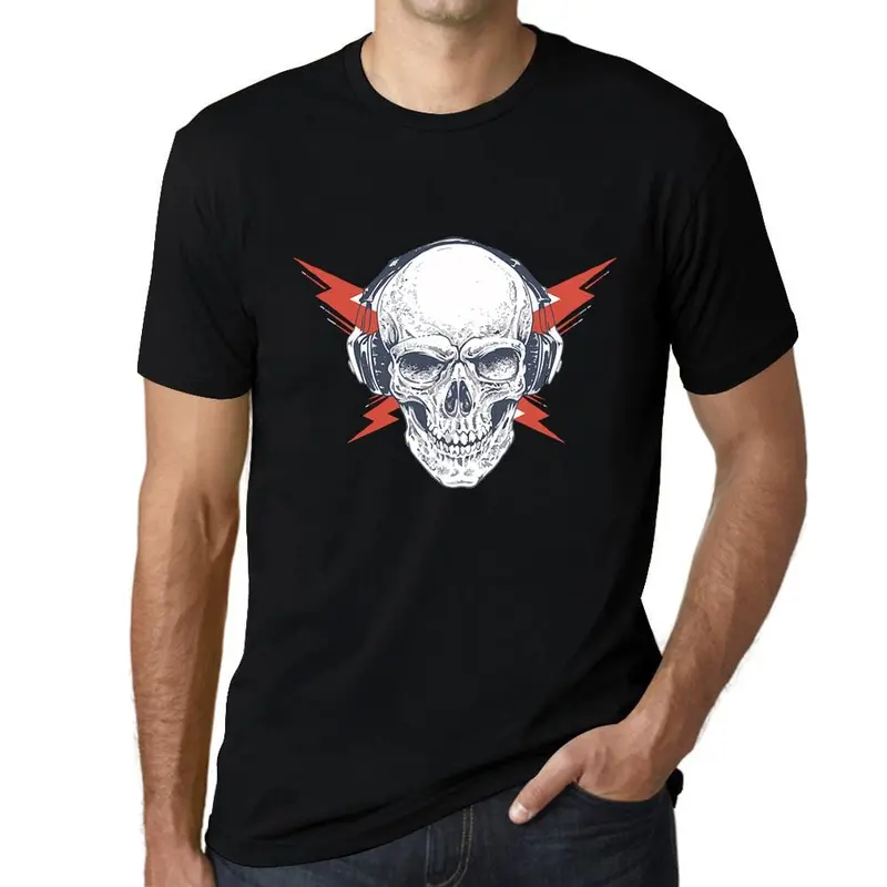 Ultrabasic Graphic Men's T-Shirt - Headphones On Skull - Funny Shirt For Musician 1