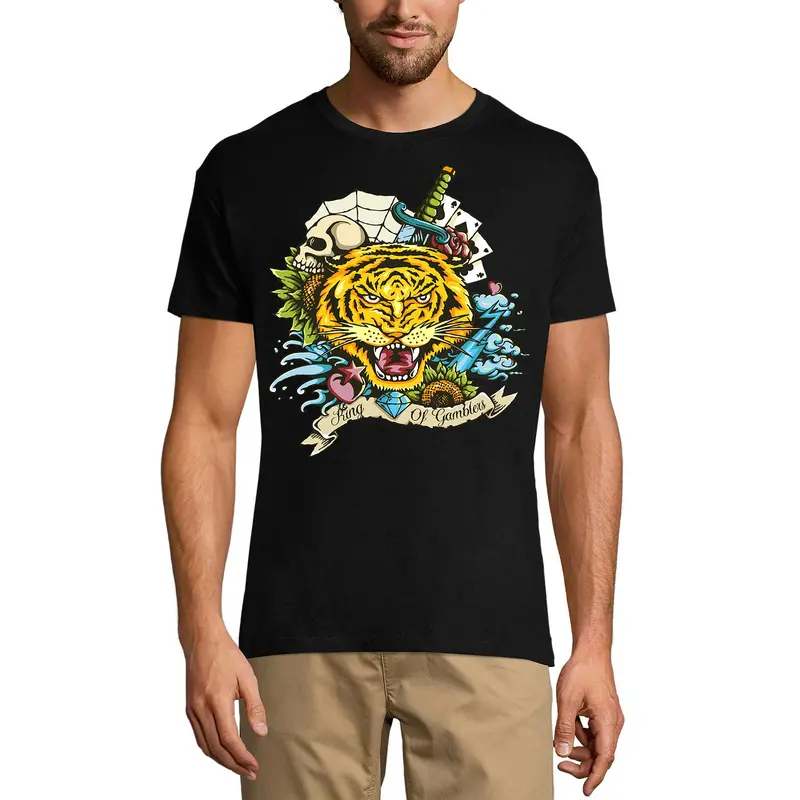 Ultrabasic Graphic Men's T-Shirt King Of Gamblers - Scary Tiger Head 1