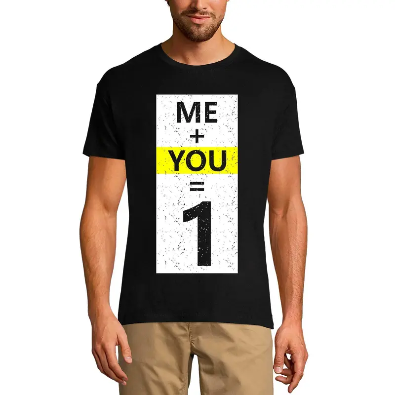 Ultrabasic Graphic Men's T-Shirt Me Plus You Equal One - Romantic Quote 1