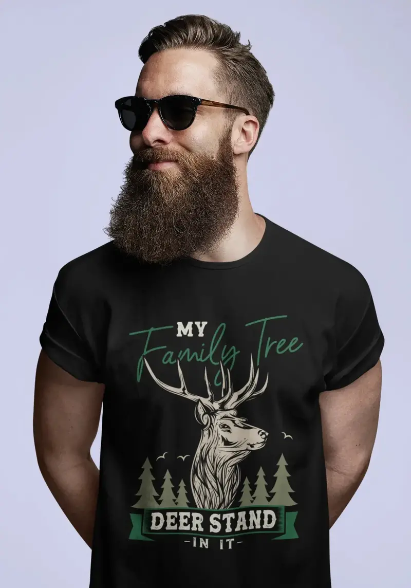 Ultrabasic Graphic Men's T-Shirt My Family Tree Deer Stand In It - Vintage Hunter's Tee Shirt 1