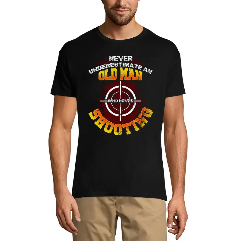 Ultrabasic Graphic Men's T-Shirt Never Underestimate An Old Man Who Loves Shooting - Vintage Hunter's Tee Shirt 3