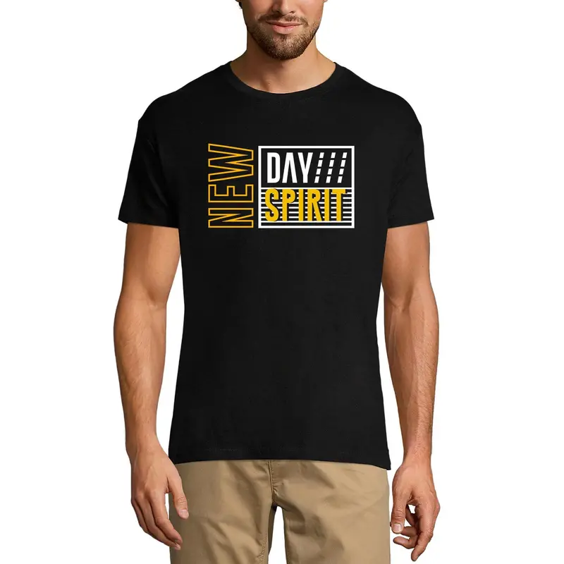 Ultrabasic Graphic Men's T-Shirt New Day New Spirit - Inspirational Saying 1
