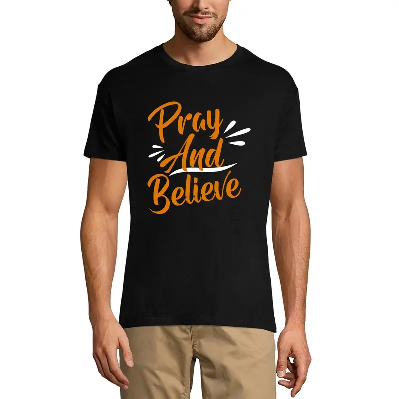 Ultrabasic Graphic Men's T-Shirt Pray And Believe - Religious Vintage Shirt 1