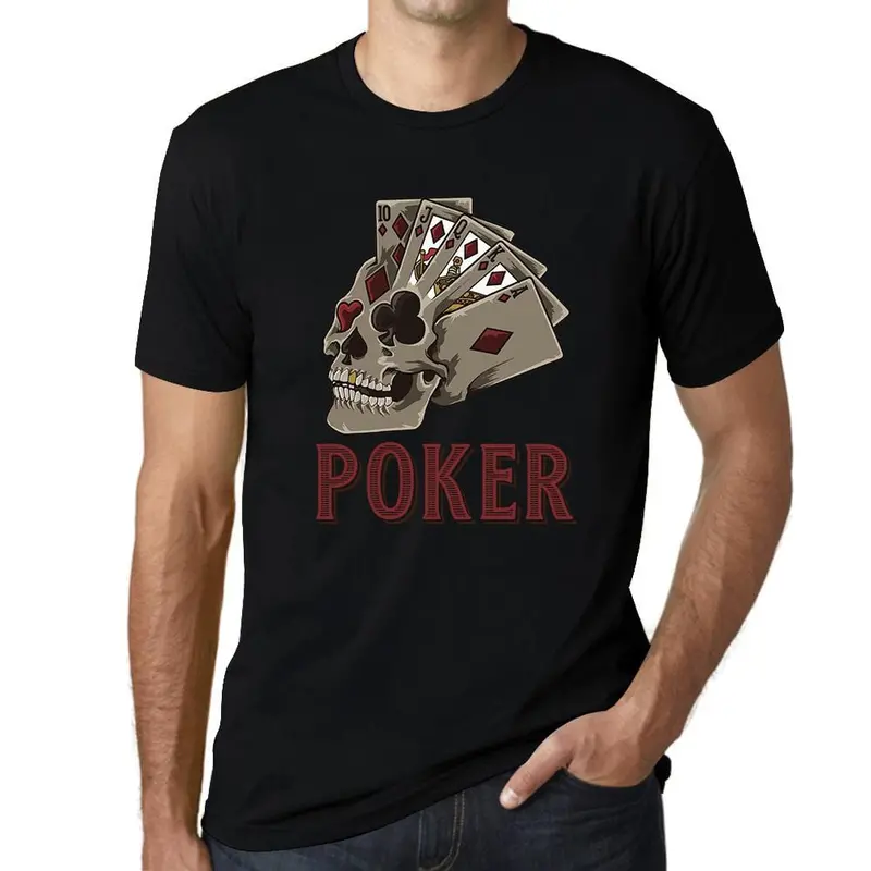 Ultrabasic Graphic Men's T-Shirt - Royal Flush Shirt - Gold Teeth Skull Poker Tee 1