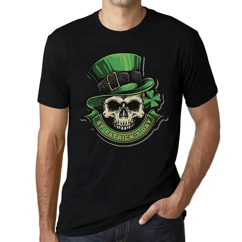 Ultrabasic Graphic Men's T-Shirt - St. Patrick's Day Shirt - Skull Clover Tee 1