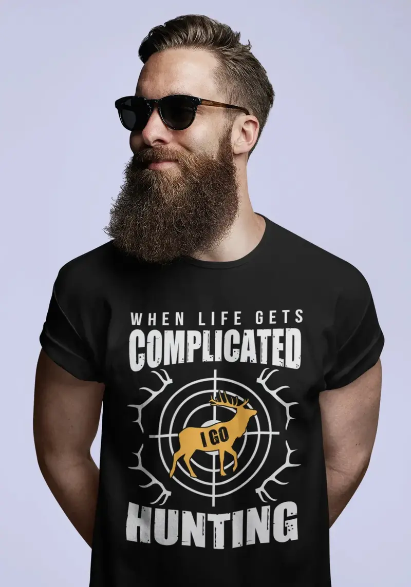 Ultrabasic Graphic Men's T-Shirt When Life Gets Complicated I Go Hunting - Deer Hunting Tee Shirt 1