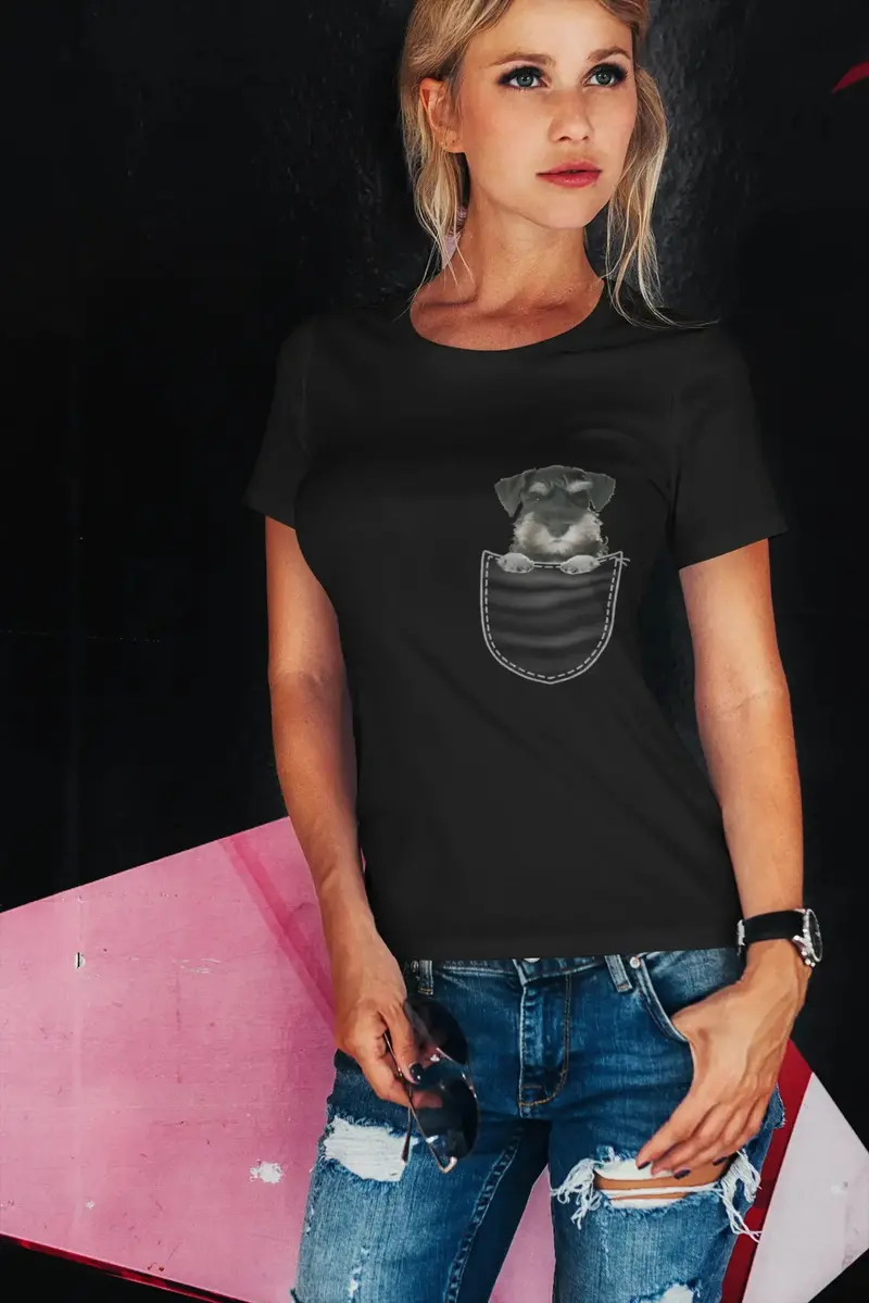 Ultrabasic Graphic Women's T-Shirt Schnauzer - Cute Dog In Your Pocket 1