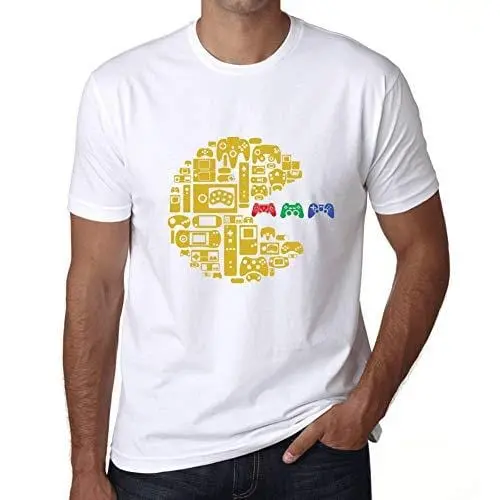 Ultrabasic - Graphique Homme Classique Vintage Manette T-Shirt Esports Cadeau Imprimé Tée-Shirt Blanco 1