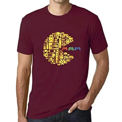 Ultrabasic - Graphique Homme Classique Vintage Manette T-Shirt Esports Cadeau Imprimé Tée-Shirt Bordeaux 1