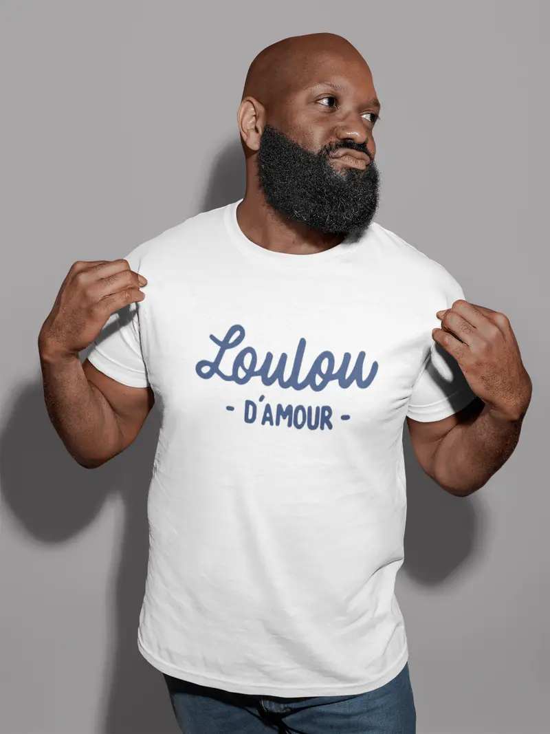 Ultrabasic - Graphique Homme Loulou D'amour T-Shirt Blanc Lettre 1