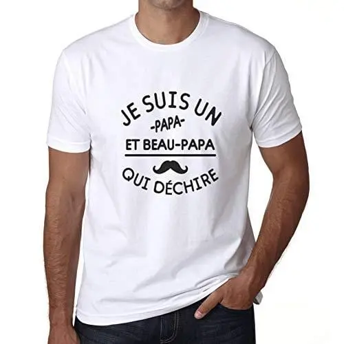 Ultrabasic - Graphique Homme Papa Et Beau-Papa Qui Déchire T-Shirt Cadeau Imprimé Tée-Shirt Blanco 1