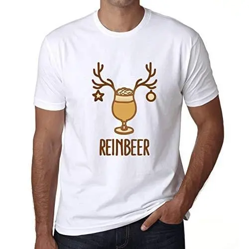 Ultrabasic - Graphique Homme Reinbeer T-Shirt Cadeau Imprimé Tée-Shirt Blanco 1