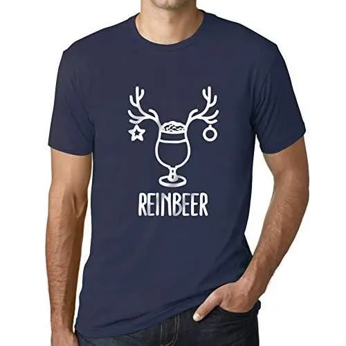 Ultrabasic - Graphique Homme Reinbeer T-Shirt Cadeau Imprimé Tée-Shirt French Marine 1