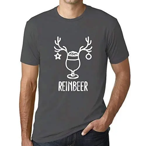 Ultrabasic - Graphique Homme Reinbeer T-Shirt Cadeau Imprimé Tée-Shirt Gris Souris 1
