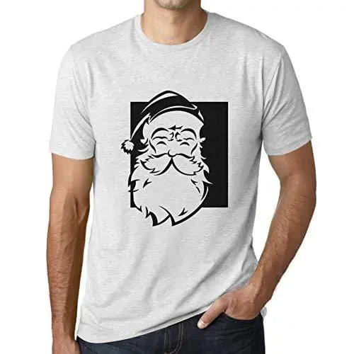 Ultrabasic - Graphique Homme Santa Funny T-Shirt Cadeau Imprimé Tée-Shirt Blanc Chiné 1
