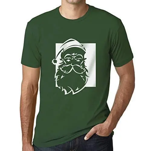 Ultrabasic - Graphique Homme Santa Funny T-Shirt Cadeau Imprimé Tée-Shirt Vert Bouteille 1