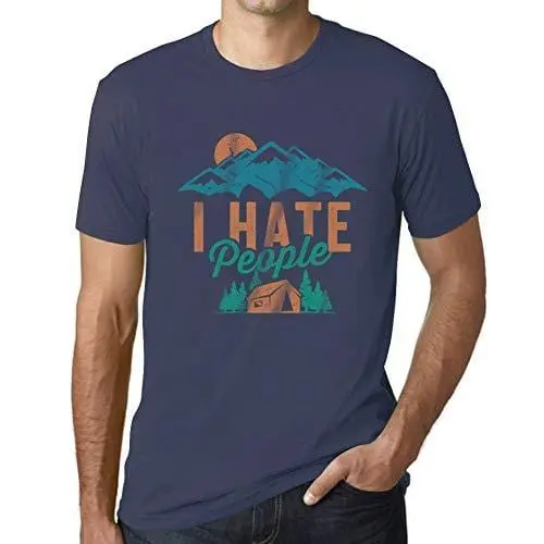 Ultrabasic - Graphique Hommes I Hate People Imprimé Tee T-Shirt Denim 1