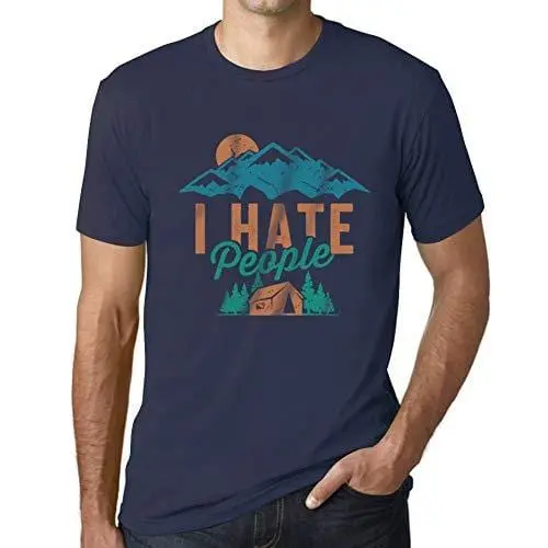 Ultrabasic - Graphique Hommes I Hate People Imprimé Tee T-Shirt French Marine 1