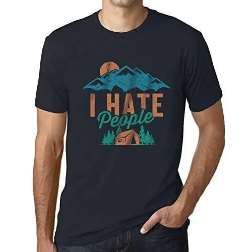 Ultrabasic - Graphique Hommes I Hate People Imprimé Tee T-Shirt Marine 1