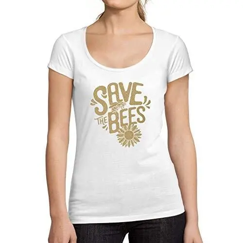 Ultrabasic - Homme Femme Imprimé Graphique Sweat À Capuche Save The Bees Blanc 1