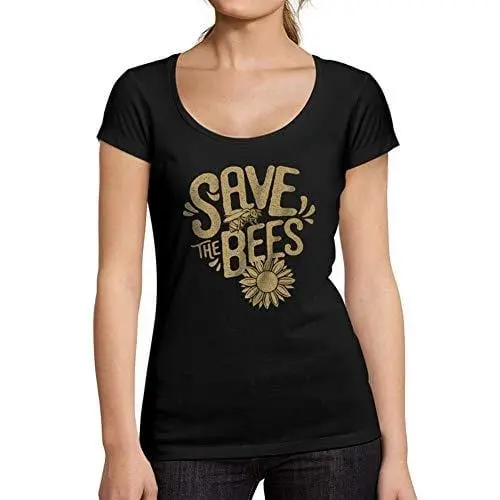 Ultrabasic - Homme Femme Imprimé Graphique Sweat À Capuche Save The Bees Noir Profond 1