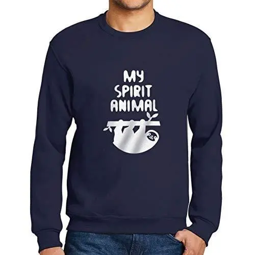 Ultrabasic - Homme Femme Imprimé Graphique Sweat À Capuche Sloth Is My Spirit Anima French Marine 1