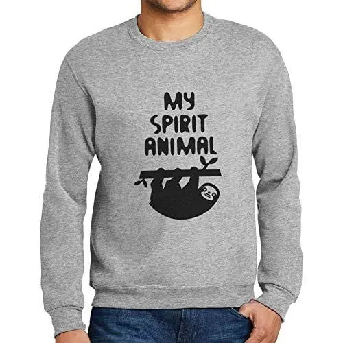Ultrabasic - Homme Femme Imprimé Graphique Sweat À Capuche Sloth Is My Spirit Anima Gris Chiné 1