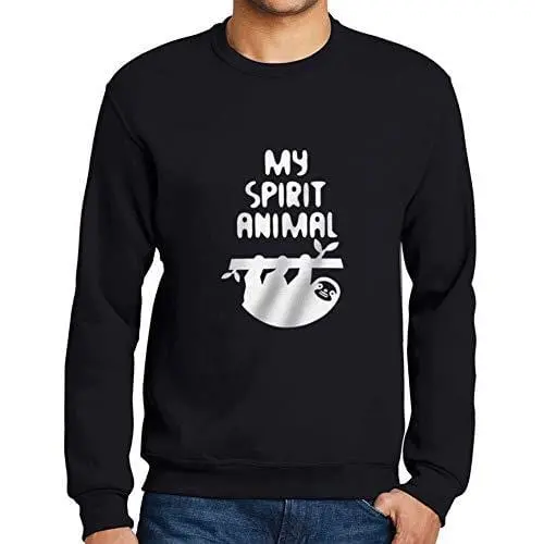 Ultrabasic - Homme Femme Imprimé Graphique Sweat À Capuche Sloth Is My Spirit Anima Noir Profond 1