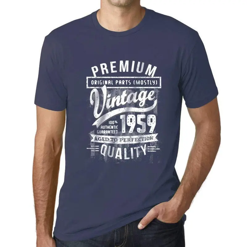 Ultrabasic - Homme Graphique 1959 Aged To Perfection T-Shirt - Cadeau D'anniversaire Pour 60 Ans Denim 1