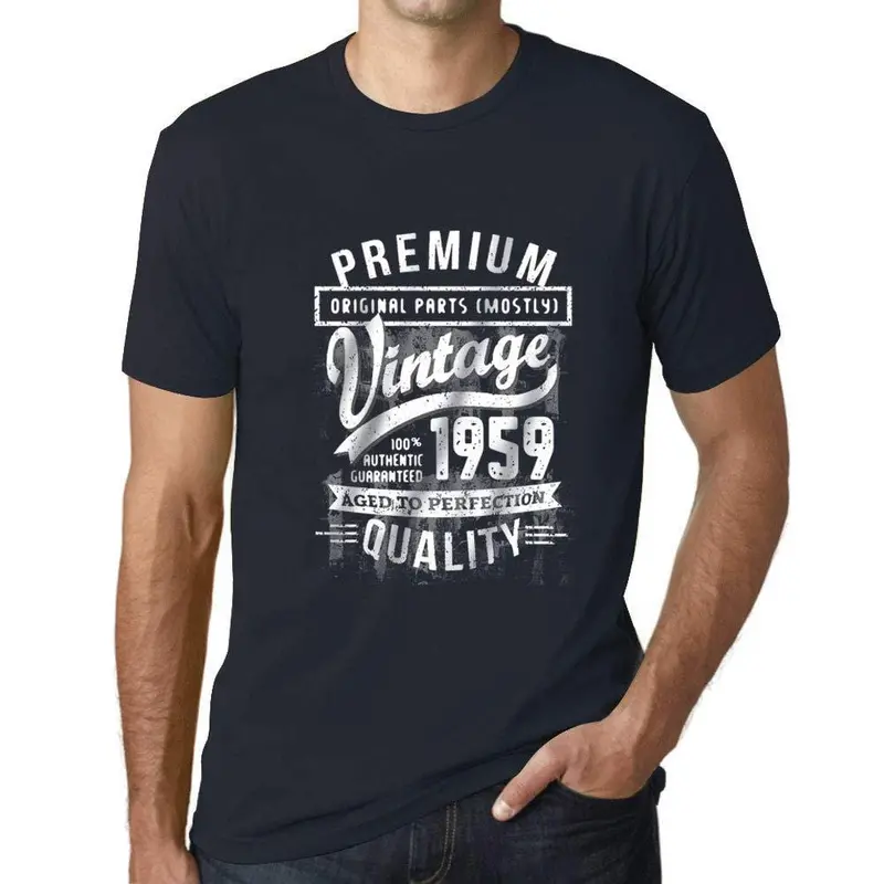 Ultrabasic - Homme Graphique 1959 Aged To Perfection T-Shirt - Cadeau D'anniversaire Pour 60 Ans Marine 1