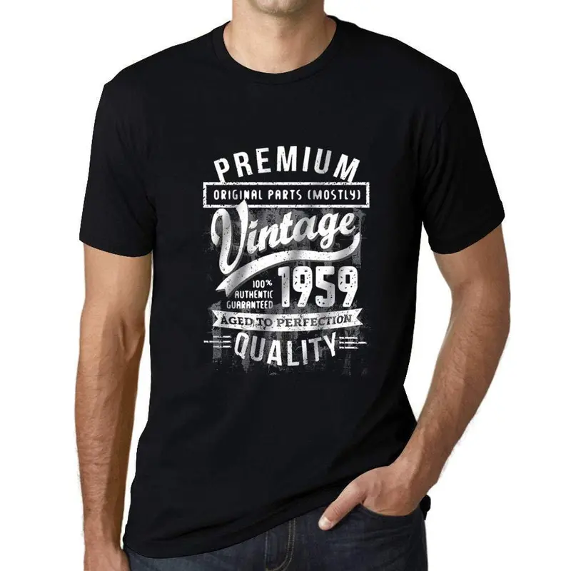 Ultrabasic - Homme Graphique 1959 Aged To Perfection T-Shirt - Cadeau D'anniversaire Pour 60 Ans Noir Profond 1