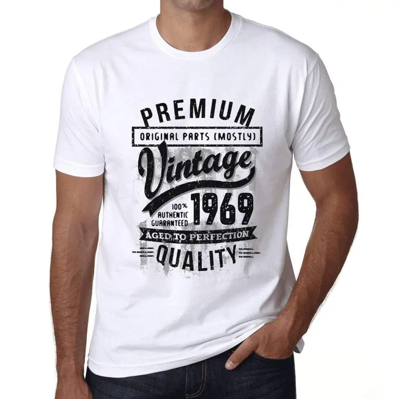 Ultrabasic - Homme Graphique 1969 Aged To Perfection T-Shirt - Cadeau D'anniversaire Pour 50 Ans Blanco 1