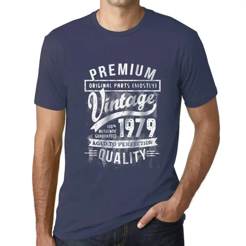 Ultrabasic - Homme Graphique 1979 Aged To Perfection T-Shirt - Cadeau D'anniversaire Pour 40 Ans Denim 1